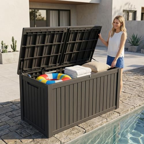 Outdoor Storage Box,200 Gallon Waterproof Deck Box [Upgraded 3.0]