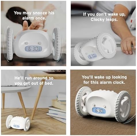 CLOCKY Alarm Clock on Wheels – Loud Rolling Alarm Clock