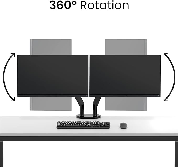 EVEO Premium Dual Monitor Mount 14"-35” Dual Monitor Arm VESA Bracket
