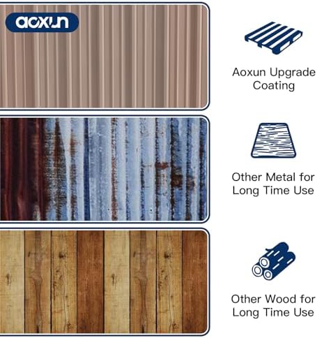 Aoxun 5x2.7 FT Shed Outdoor Storage Shed Brown