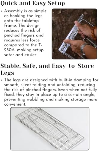 CAMPINGMOON Foldable Mesh Camping Rack Stackable Camp Storage Shelf Fire Pit Side Table Portable Outdoor Organizer Stainless Steel T-225A