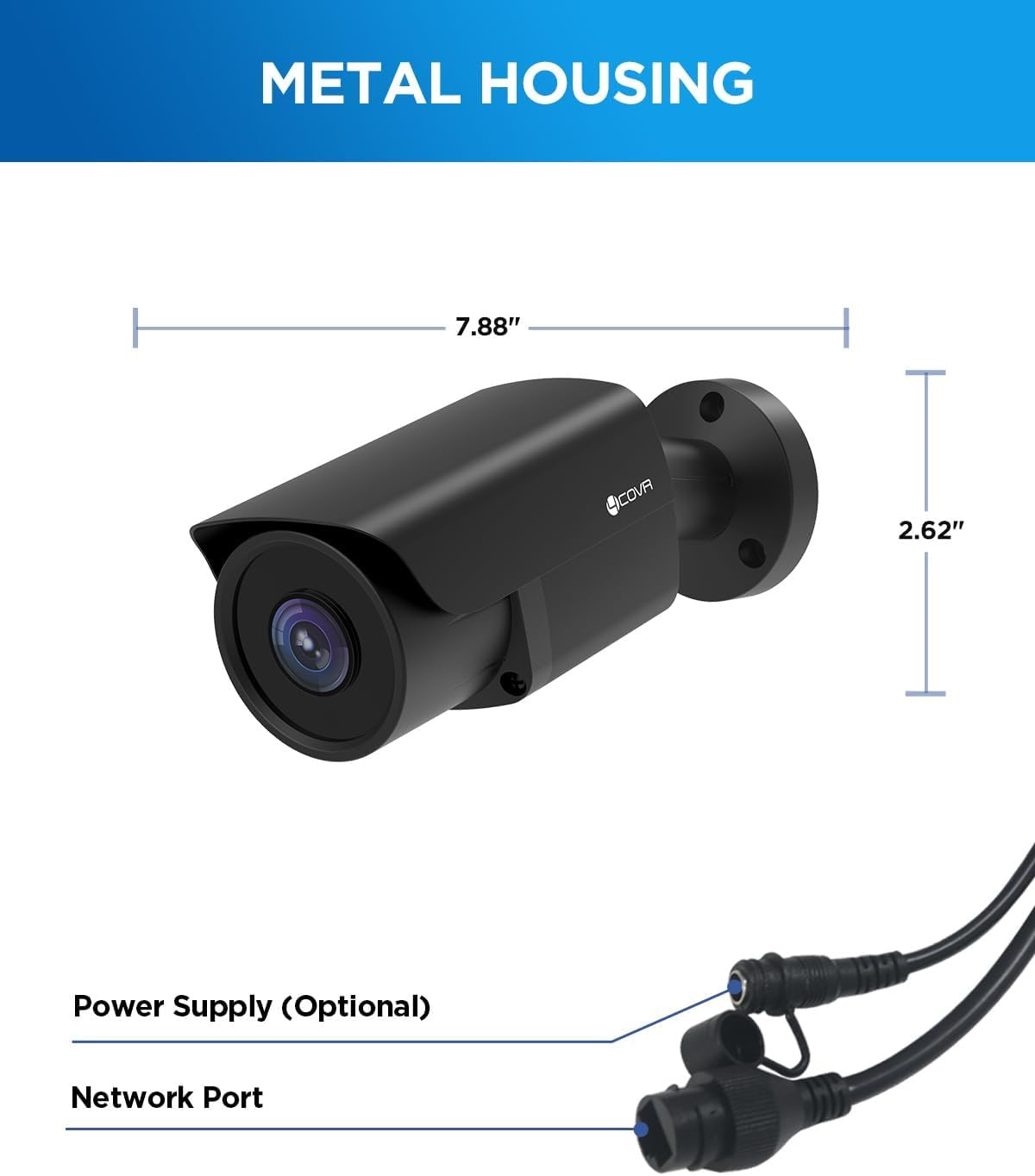 4covr 5-megapixel uhd poe security ip bullet camera, package contents