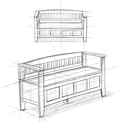 SIMPLIHOME Brooklyn 48" Wide Solid Wood Storage Bench in Dark Coffee Brown