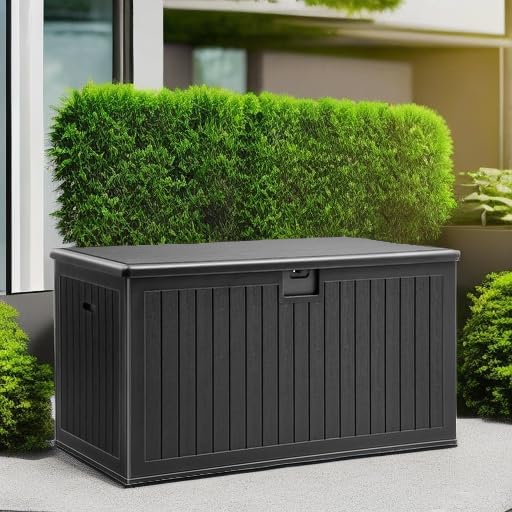 yitahome xl 180 gallon large deck box showing dimensions