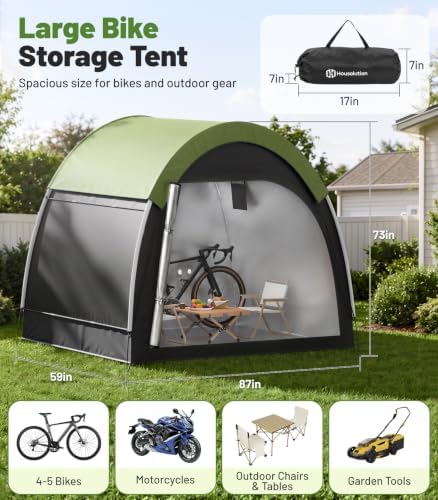 Housolution Anti-Theft Bike Storage Tent with Rain Cover for 4-5 Bikes