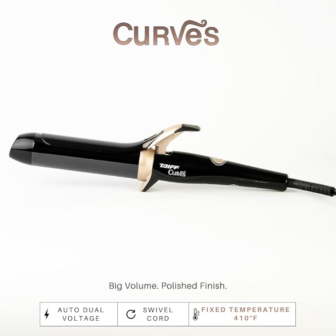 TAIFF Curves Professional Black Titanium Curling Iron – High-Performance Hair