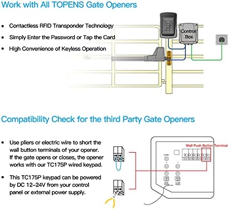 TOPENS TC175P Touch Panel Wired Keypad