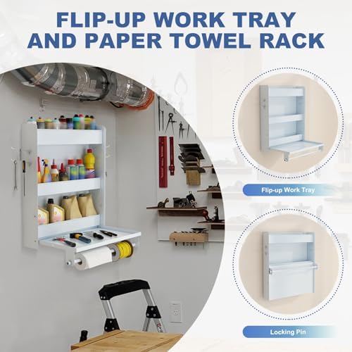 Wall Mount Design Trailer Cabinet With Flip Out Work Tray And Storage Hooks