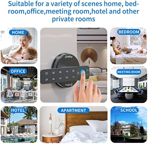 Foxgard Smart Fingerprint Door Lock, Biometric Door Lock, Electronic Door Knob with Keypad,Smart Door Knob with 100 Fingerprints, 50 Codes for Home,Bedroom, Office(Round)