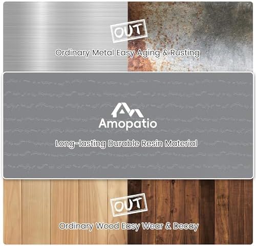Amopatio Outdoor Storage Shed with Floor, 5x3 FT Lockable Plastic Tool Shed with Ventilation, Waterproof Resin Garden Sheds for Backyard, Patio, Lawn and Bike Grey