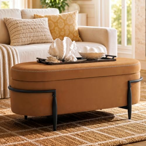 ModernMate 42.7" Storage Ottoman Bench, End of Bed Storage Chest Bench