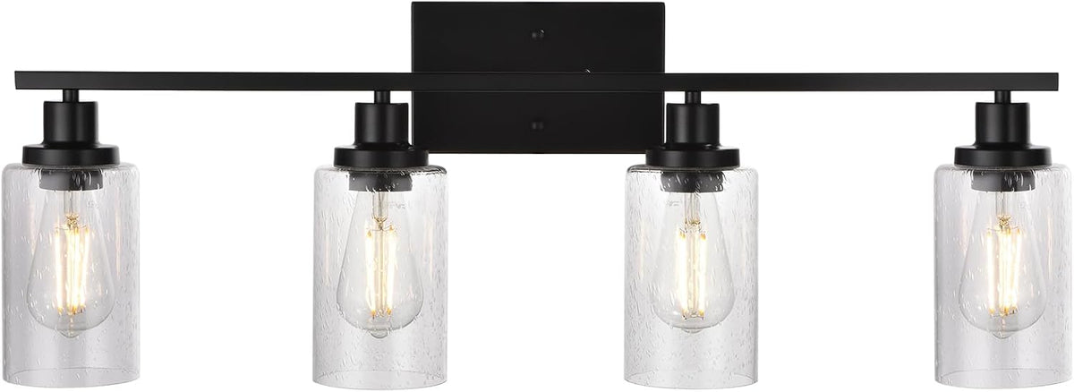 WINSHEN Black 4-Light Bathroom Light Fixtures