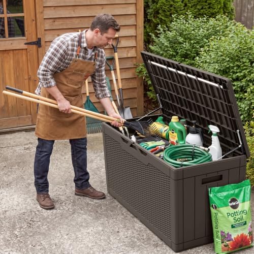 Flamaker Outdoor Storage Box 100 Gallon Waterproof Resin Deck Box