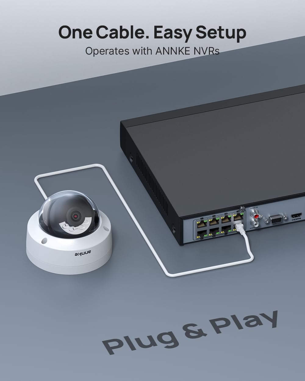 ANNKE 4K PoE Security Camera Outdoor, Spotlight Color Night Vision, White