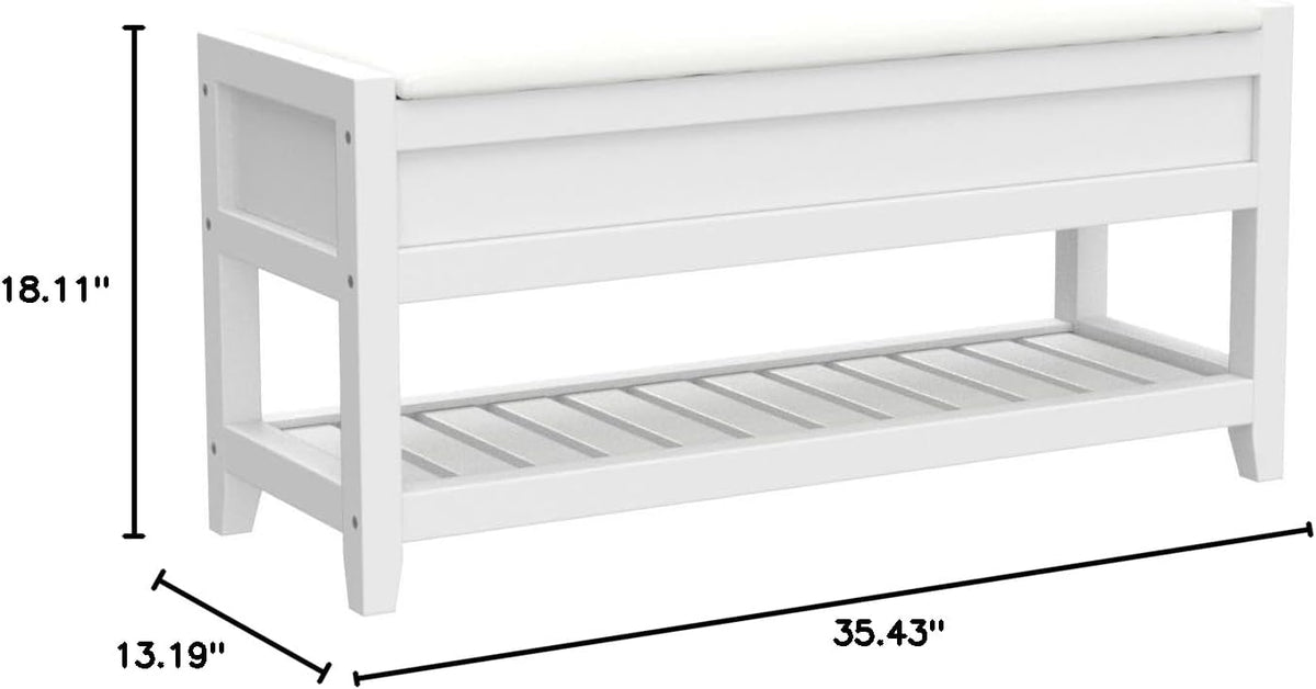 roundhill furniture rouen clean white seating bench with shown in use