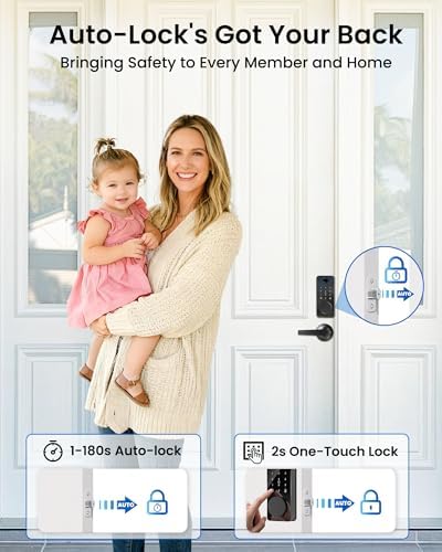 Smart Lock with 2 Handles, Keyless Entry Door Lock, Fingerprint Door Lock