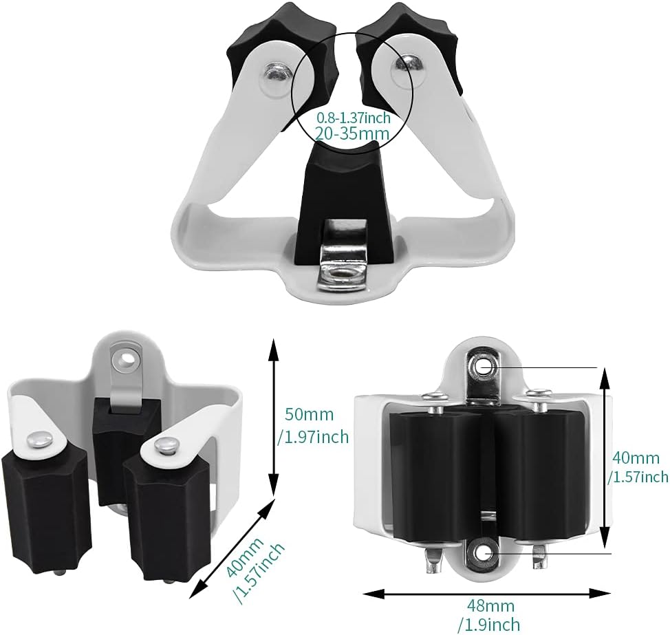 3-h broom holder wall mount 30 pack, stainless on a desk or shelf