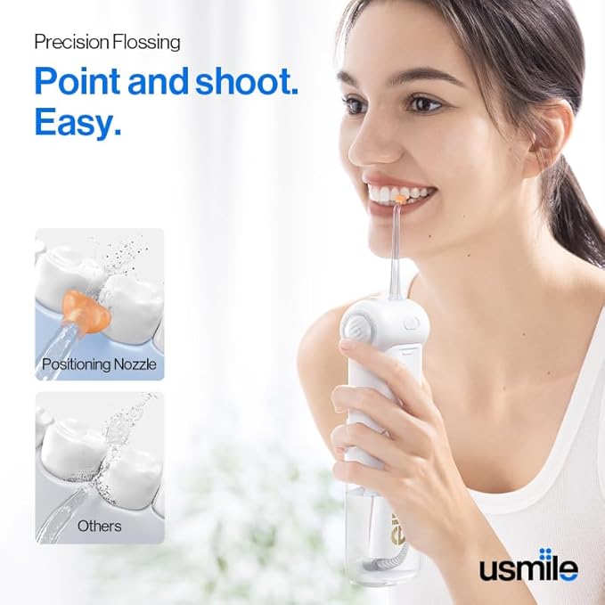 usmile C10 Portable Water Flosser – Travel-Friendly, 95-Day Battery, 4 Modes