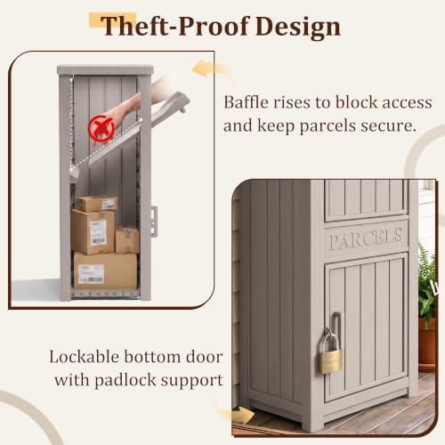 Package Delivery Boxes for Outside, 120 Gallon Outdoor Storage Box