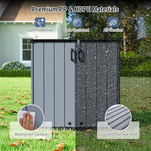 Tangkula 23.5 Cu.ft Outdoor Storage Shed with Lockable Door
