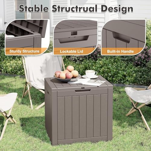 Outdoor Storage Box Waterproof, 32 Gallon Deck Box for Patio-2 Boxes