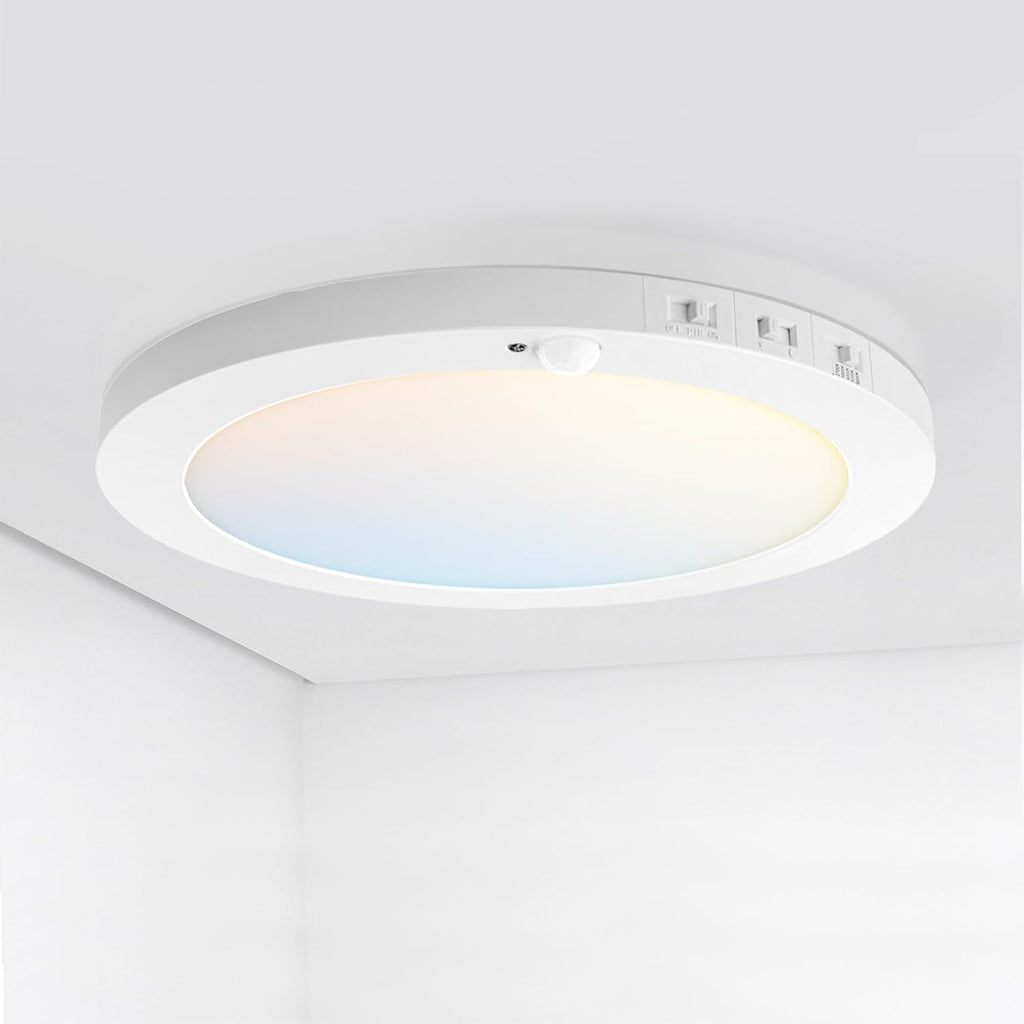 ASD LED 12" Round Flush Mount Ceiling Light Fixture, Low Profile Surface