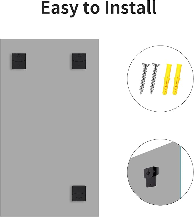 CILIBER Frameless Mirror, 20x36 Inch Bathroom Mirrors