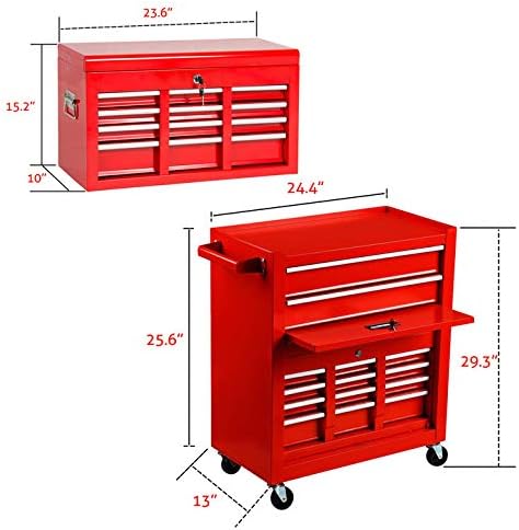 go light 8-drawer tool chest tool box,rolling tool on a desk or shelf