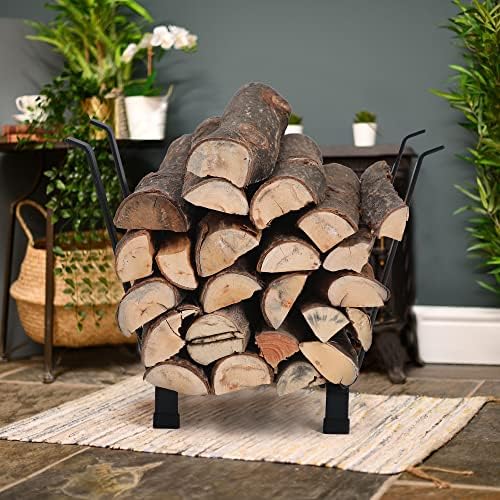 GREEN PARTY 20 Inch Firewood Rack Indoor/Outdoor Metal Firewood Log Holder