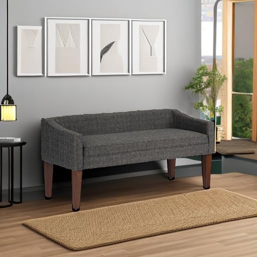 SIMPLIHOME Parris 50" Wide Solid Wood Legs Storage Bench in Ebony