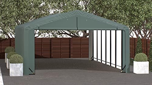 ShelterLogic ShelterTube Garage & Storage Shelter, 20' x 32' x 10' Heavy-Duty Steel Frame Wind and Snow-Load Rated Enclosure, Green