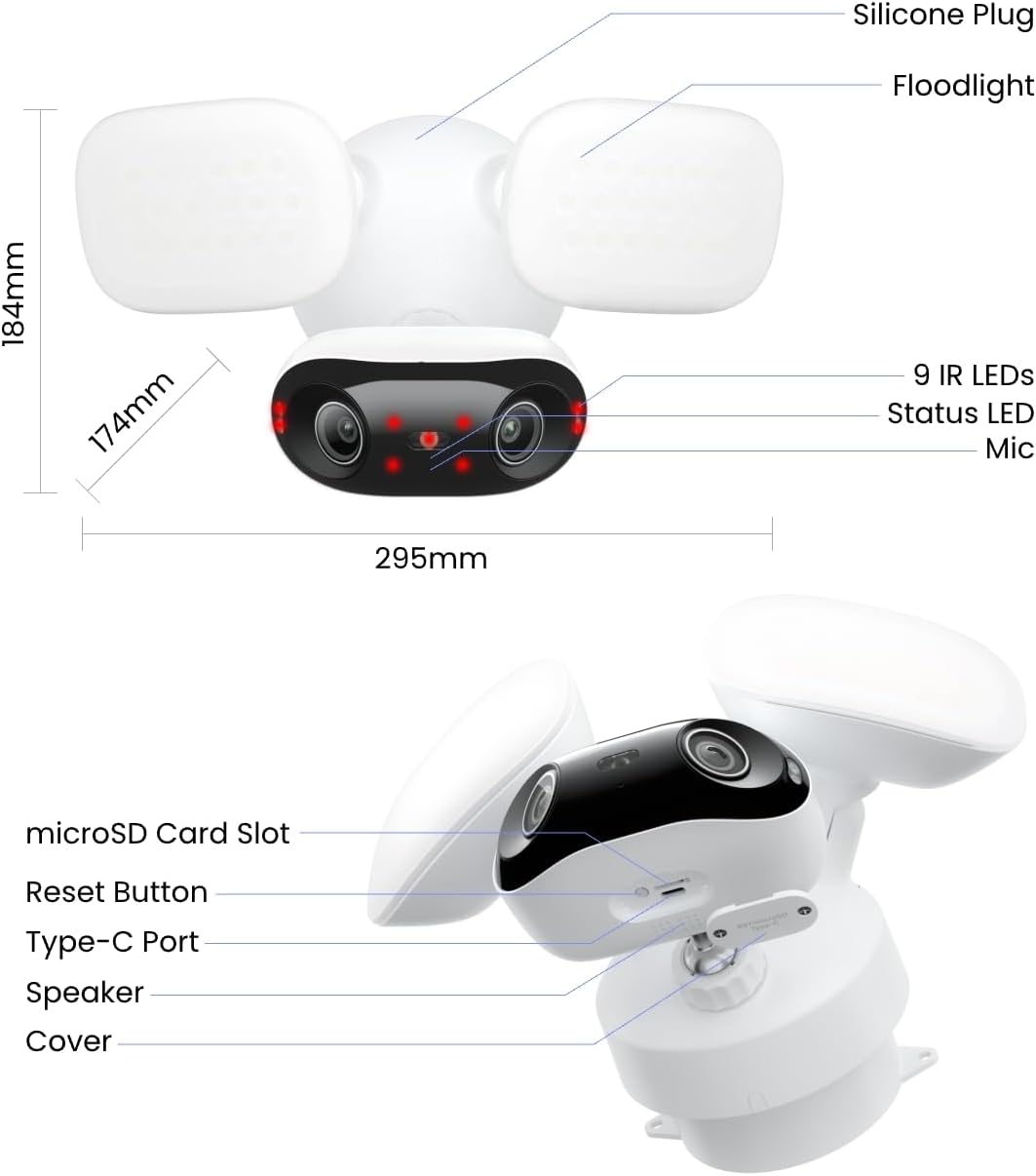 reolink elite floodlight wifi 4k 8mp 180° panoramic, view 9