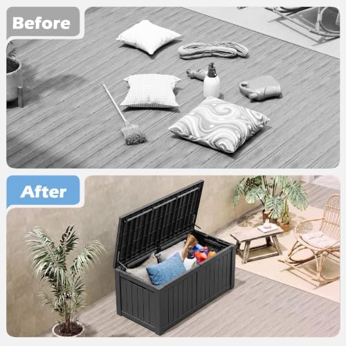 Outdoor Storage Box Waterproof, 155 Gallon Deck Box For Patio Storage