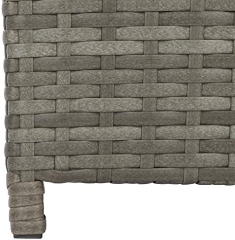 SAFAVIEH Outdoor Mazeli Wicker Trash Can, 35.1" Grey PAT7512B