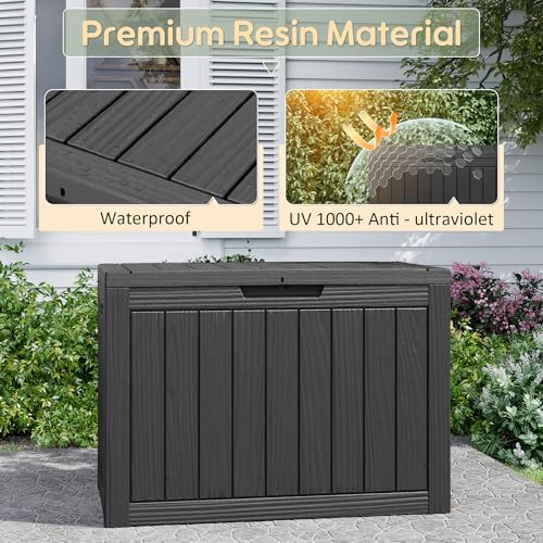 KAMABOKO Outdoor Storage Box, 45 Gallon Deck Box Outdoor Waterproof Patio