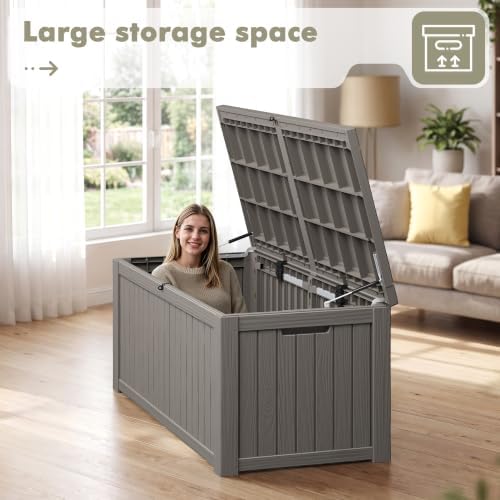 KAMABOKO Outdoor Storage Box, 230 Gallon Deck Box Outdoor Waterproof