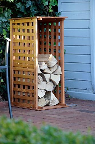 Dobar® Green Label 29097 FSC Firewood Rack - Compact Solid Wood Firewood Shelter, 0.08 m³, 39 x 39 x 85 cm, Brown