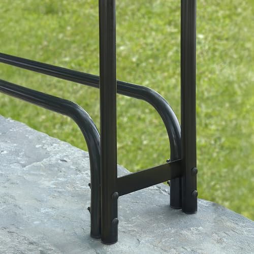 ShelterLogic 8' Adjustable Heavy Duty Outdoor Firewood Rack with Steel Frame Construction and Water-Resistant Cover