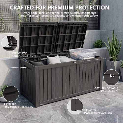 Outdoor Storage Box,200 Gallon Waterproof Deck Box [Upgraded 3.0]