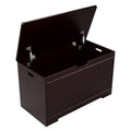 FOTOSOK 30 inches Storage Chest with 2 Sturdy Metal Hinges Lid, Large Storage Organizer with hollow handle, Trunk and Ottoman Bench, Brown