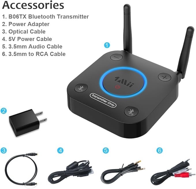 1Mii B06TX Bluetooth 5.2 Transmitter