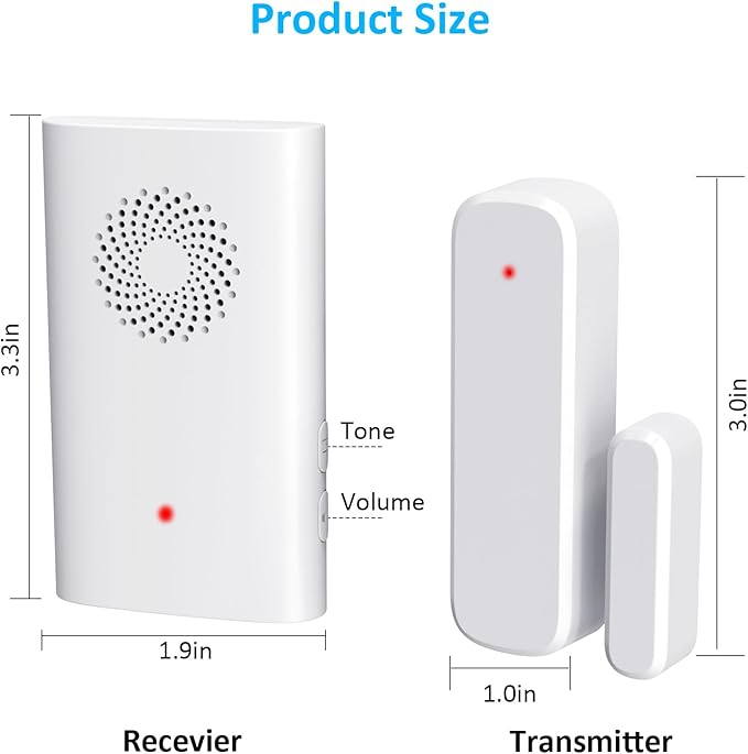 Wireless Door Sensor Chime, Door Open Alarm When Entry Business/Office/Store