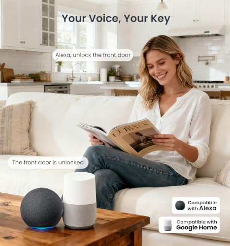 Veise VE012W-K WiFi Fingerprint Smart Lock with 2 Knob Set, Matte Black