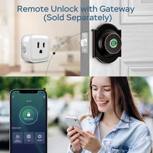 GeekTale Fingerprint Deadbolt with App, Smart Deadbolt Lock