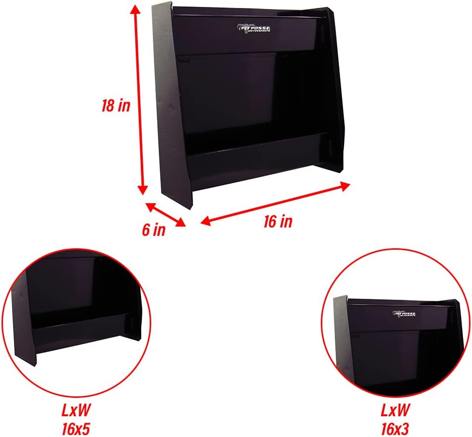 pit posse 604bk black junior variety shelf storage shown in use