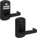Kwikset SmartCode 955 Kingston SC1-Keyway Light Commercial 10-Button Keypad Matte Black Electronic Lever, with Convenient Keyless Entry, 3-Year Battery Life, High Traffic Durability