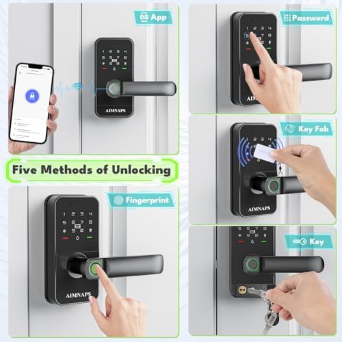 WiFi Keyless Entry Door Lock with Handle,Door Locks for Front Door,Deadbolt