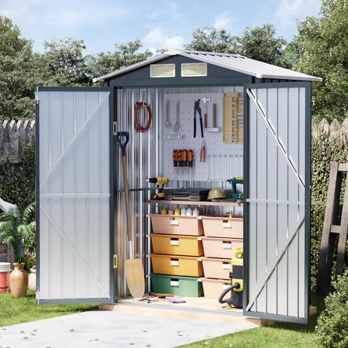 5 x 3 FT Metal Storage Shed for Backyard,Nightblue