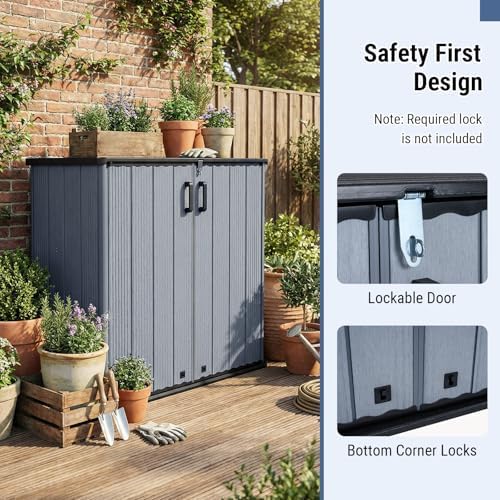 Tangkula 23.5 Cu.ft Outdoor Storage Shed with Lockable Door