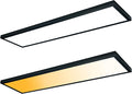 Mcacggo Black 1x4 LED Flat Panel Light Surface Mount, 5000K-4000K-3000K (2 Pack)